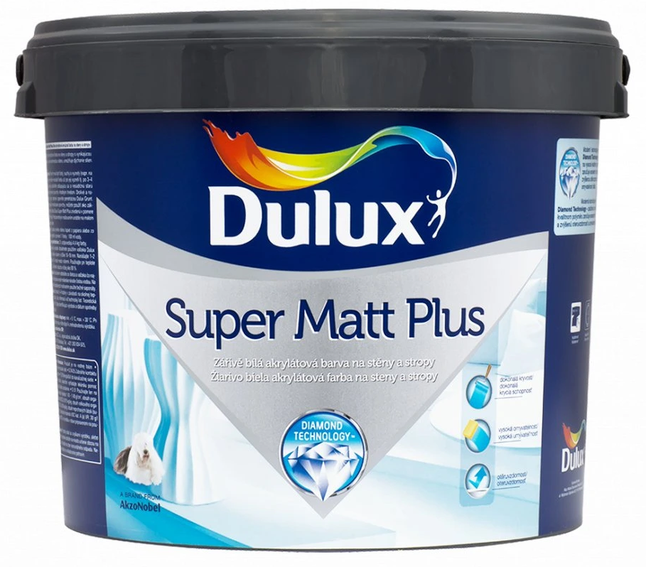 Фарба акрилова Dulux Super Matt Plus глибокий мат 10 л 15 кг